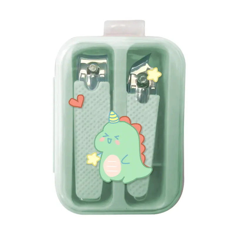 Cute Cartoon Series Little Dinosaur 2-Piece Manicure Set (Green) 1