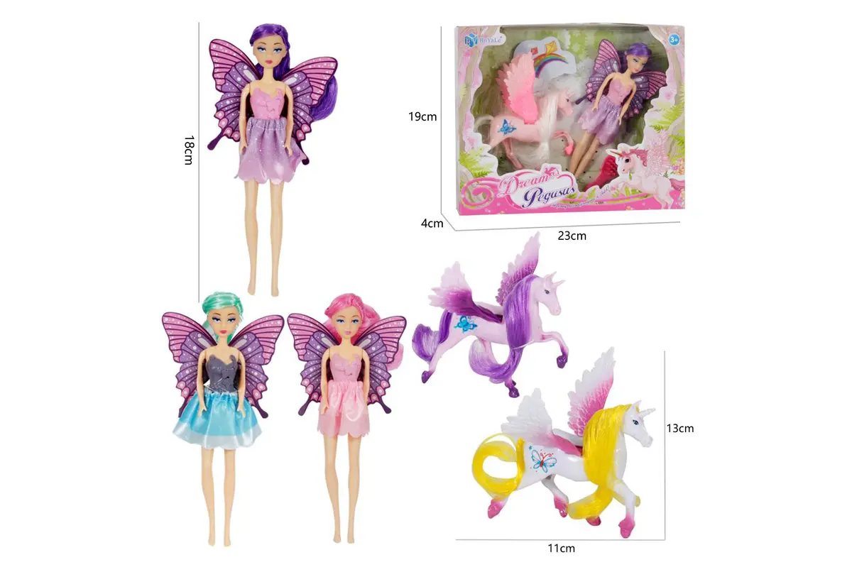 The Flower Child Series Flying Horse Doll (3 Assorted Colors) 1