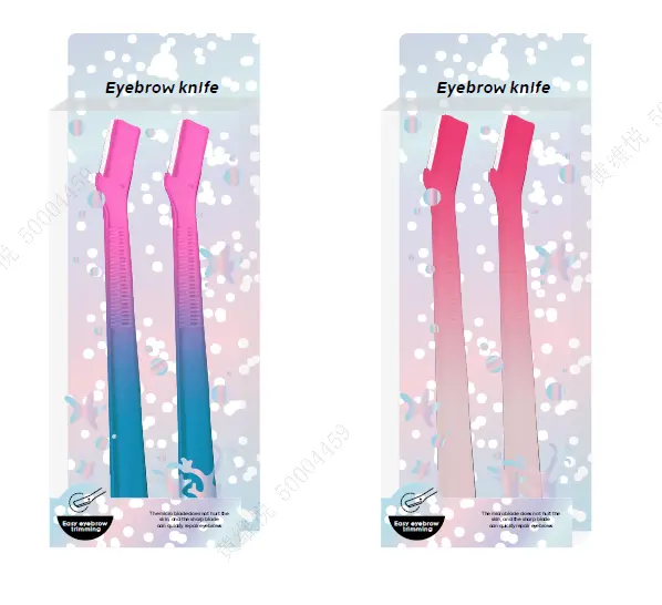 Colorful Series Gradient Color Eyebrow Razors Set (2 Pcs) 1