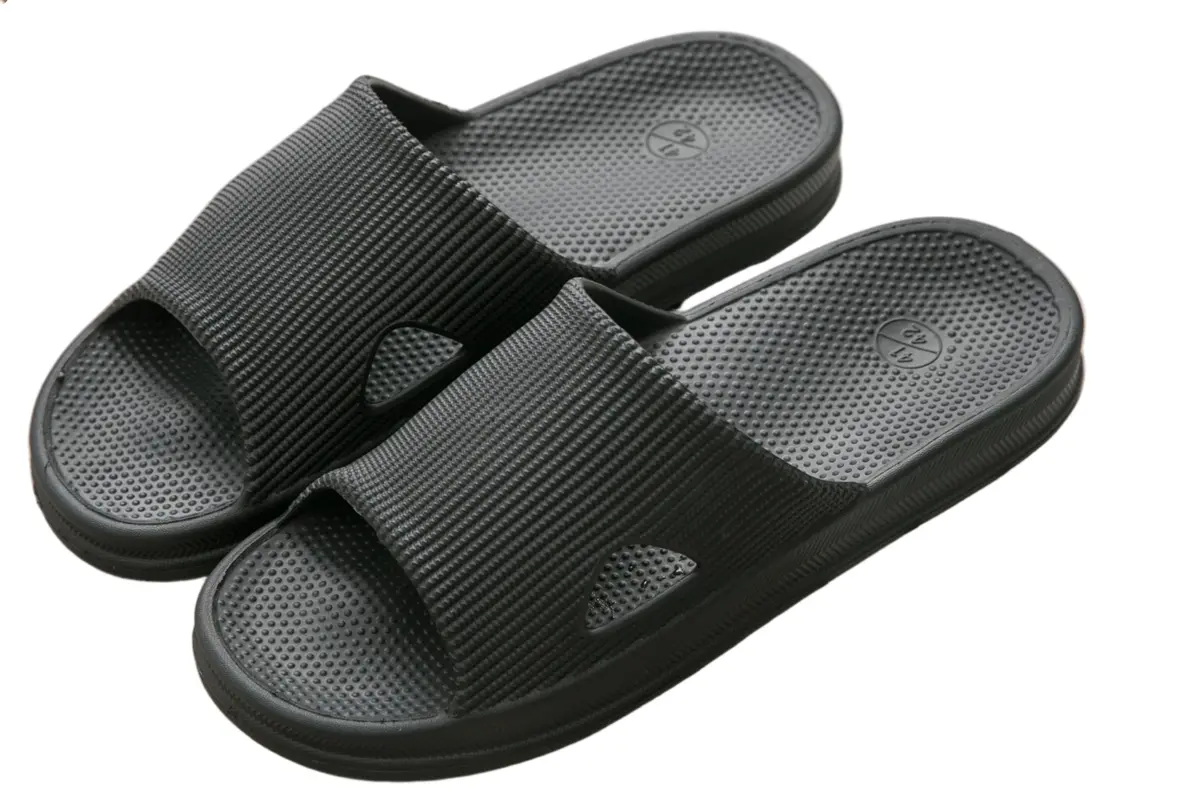 (Black,41-42) Antibacterial Series Men's Bathroom Slippers 1