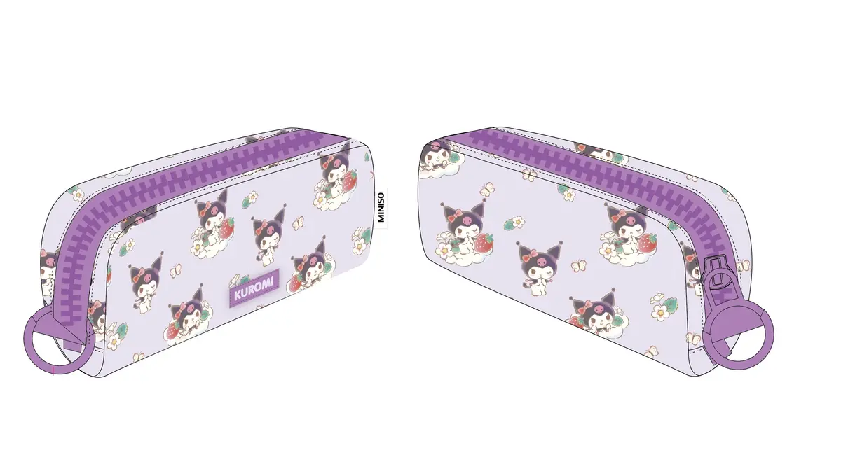 Kuromi Strawberry Season Collection Big-Zipper Stationery Case 1