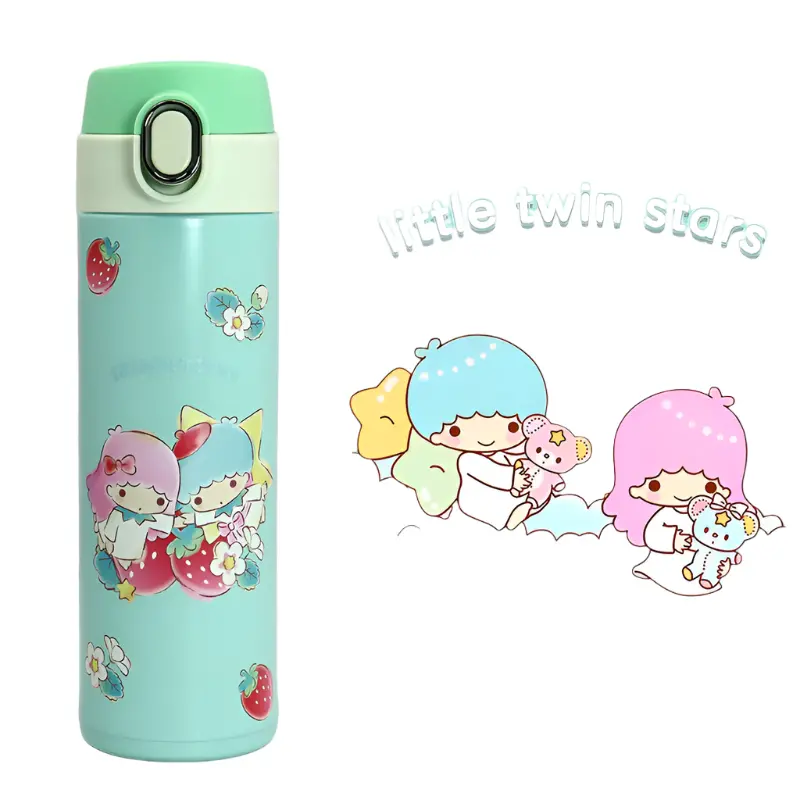 Sanrio Characters Strawberry Collection Insulated Bottle With Auto Flip Lid (420Ml)(Little Twin Stars) 1