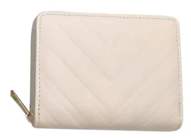 Women's Short Bifold Zip Around Wallet(Beige) 1