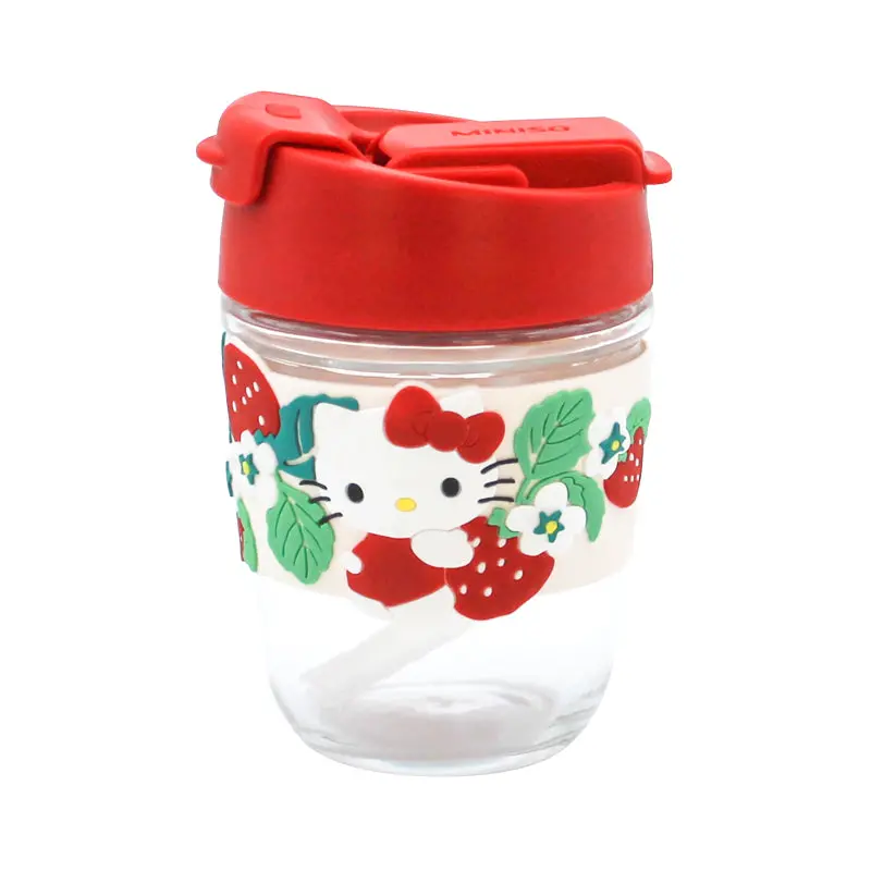 Sanrio Characters Glass Bottle (350Ml)(Hello Kitty) 1
