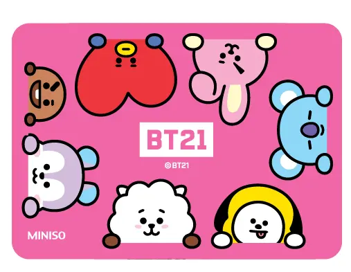 Bt21 Collection Mouse Pad (Pink, Rectangle) 1