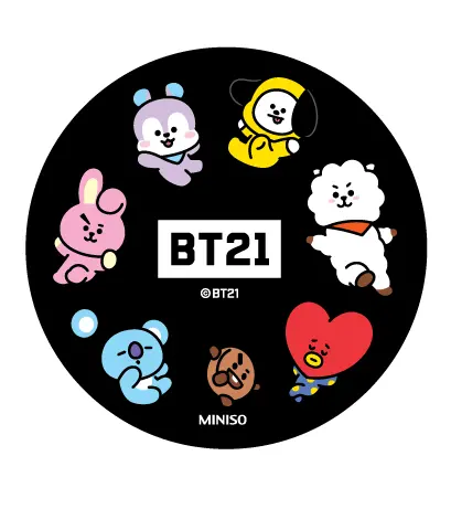 Bt21 Collection Mouse Pad (Black, Round) 1