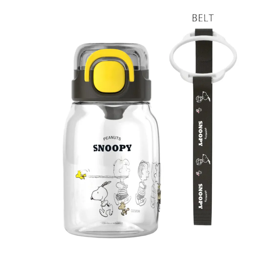 Snoopy Collection Kids Tritan Bottle With Shoulder Strap (600Ml)(Black) 1
