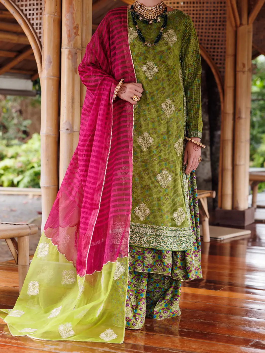 Green Maple Silk 3Pc Stitched - Alp-3Ps-2026 1