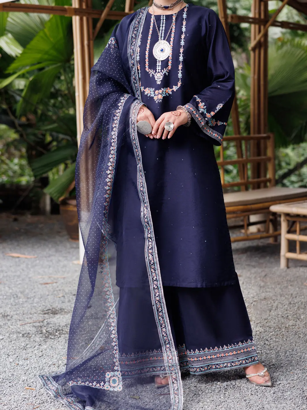 Blue Sheesha Silk 3Pc Stitched - Alp-3Ps-2030 1