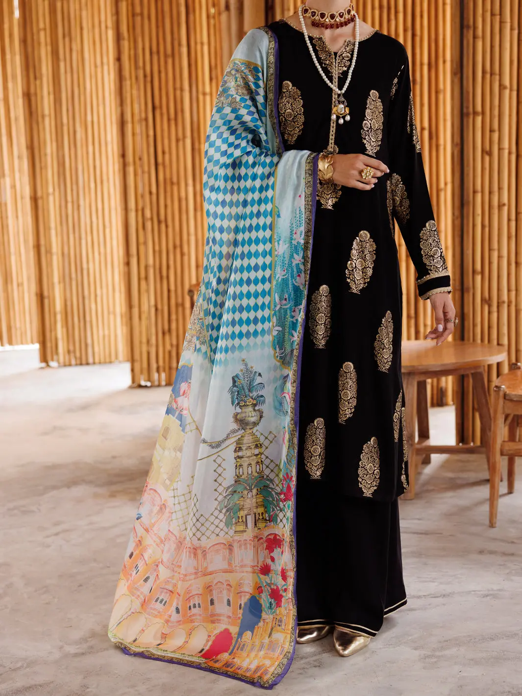Black Viscose 3Pc Stitched - Alp-3Ps-2040 1