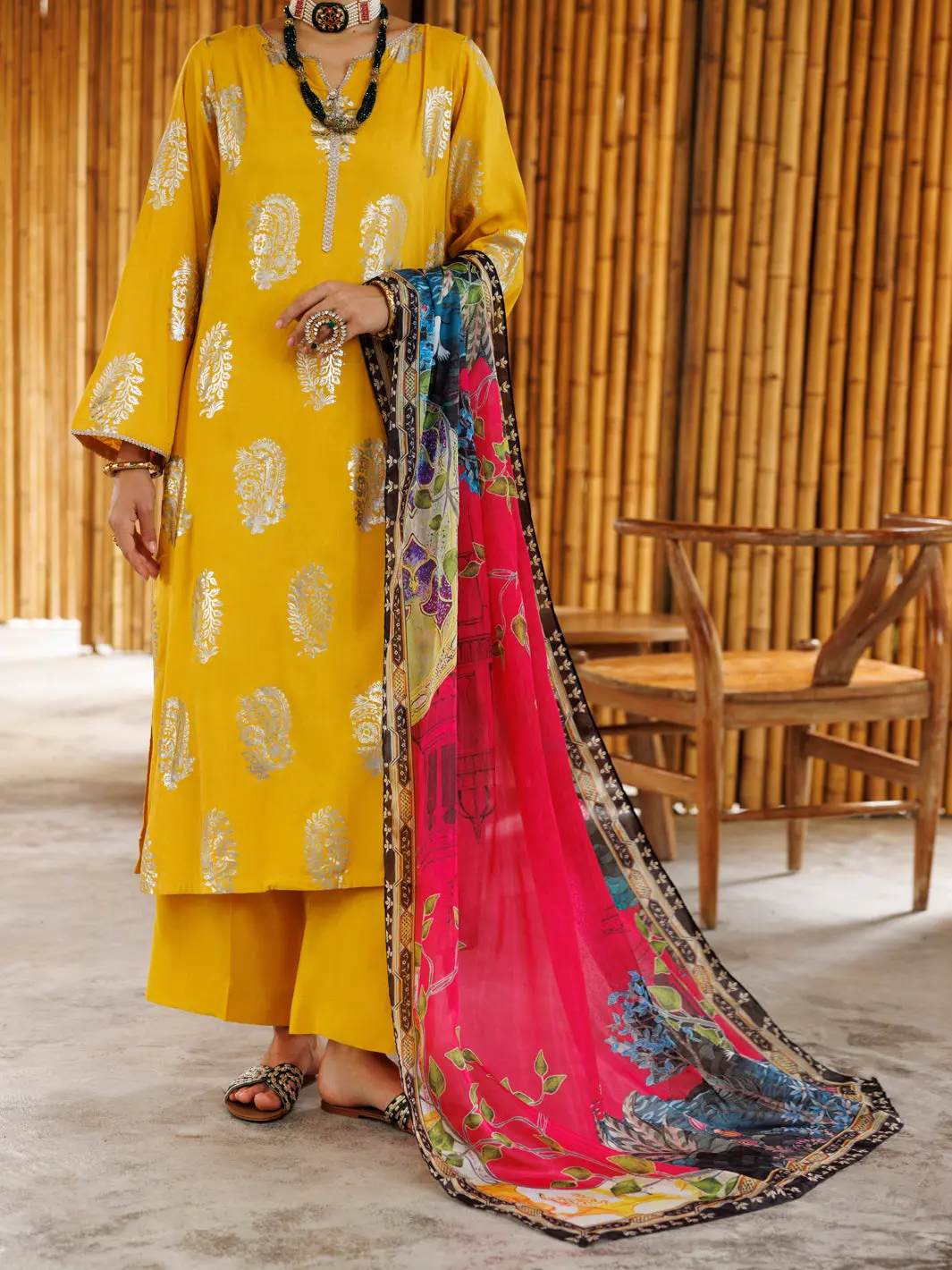 Yellow Viscose 3Pc Stitched - Alp-3Ps-2042 1