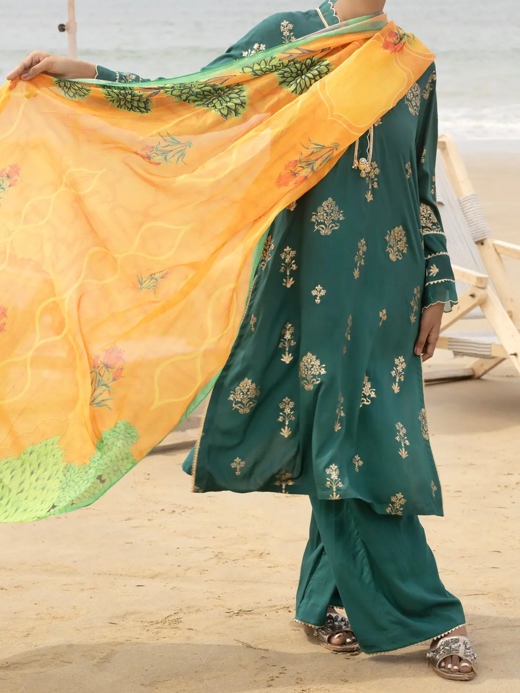 Green Maple Silk 3Pc Stitched - Alp-3Ps-2043 1