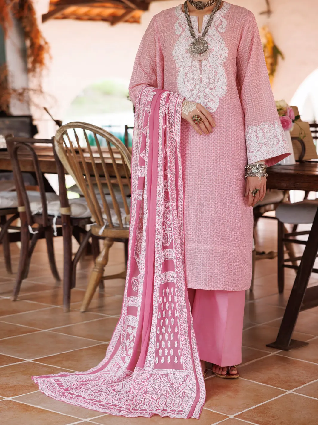 Light Pink Square Dobby 3Pc Unstitched - Alp-3Ps-2046 1
