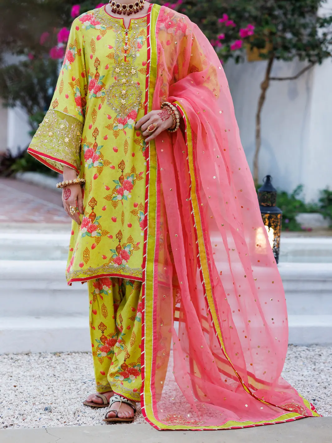 Lemon Green Maple Silk 3Pc Stitched - Alp-3Ps-2051 1
