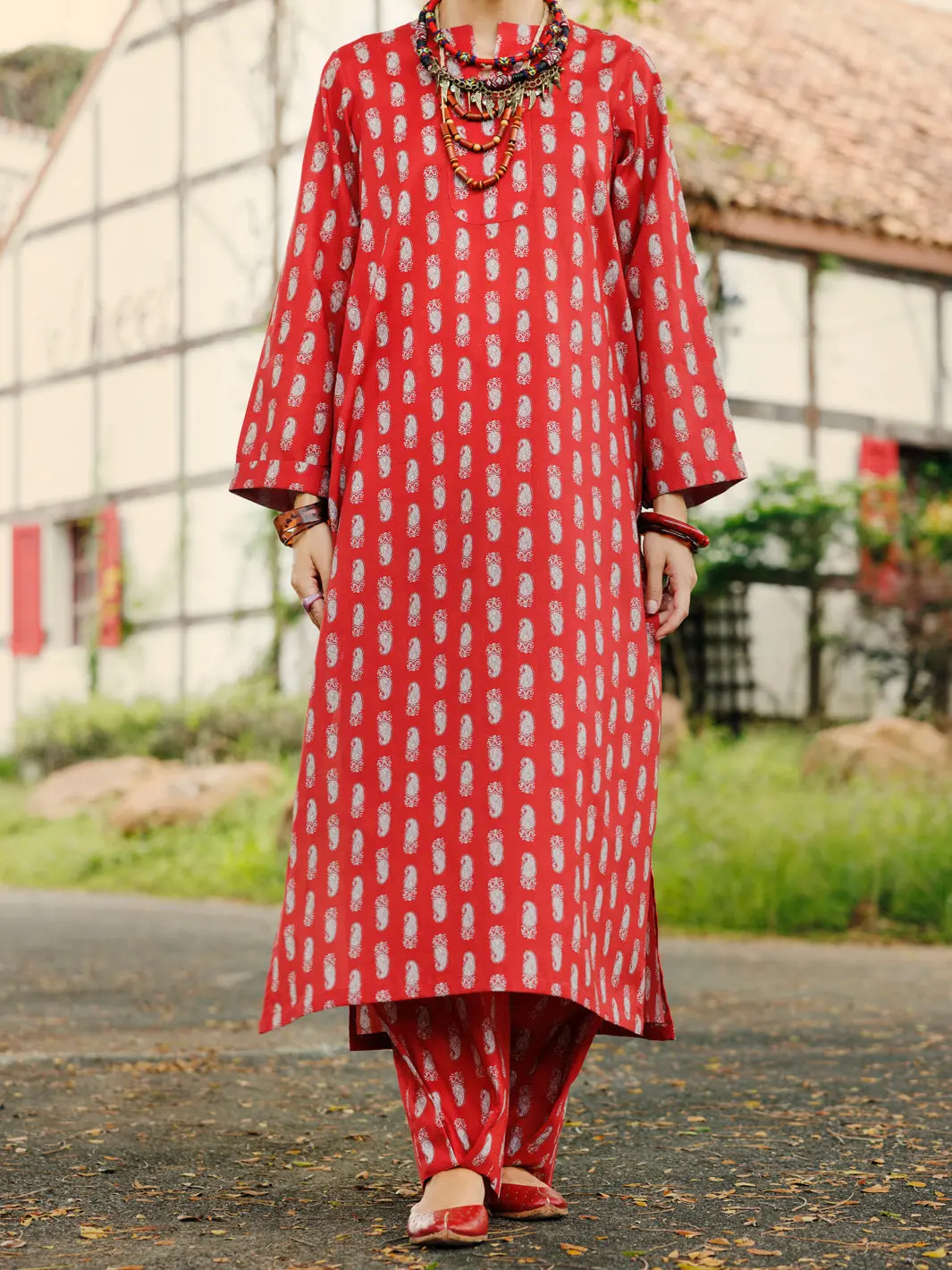 Rust Lawn Co-Ord Set - Alp-2Ps-Slks-2072 1