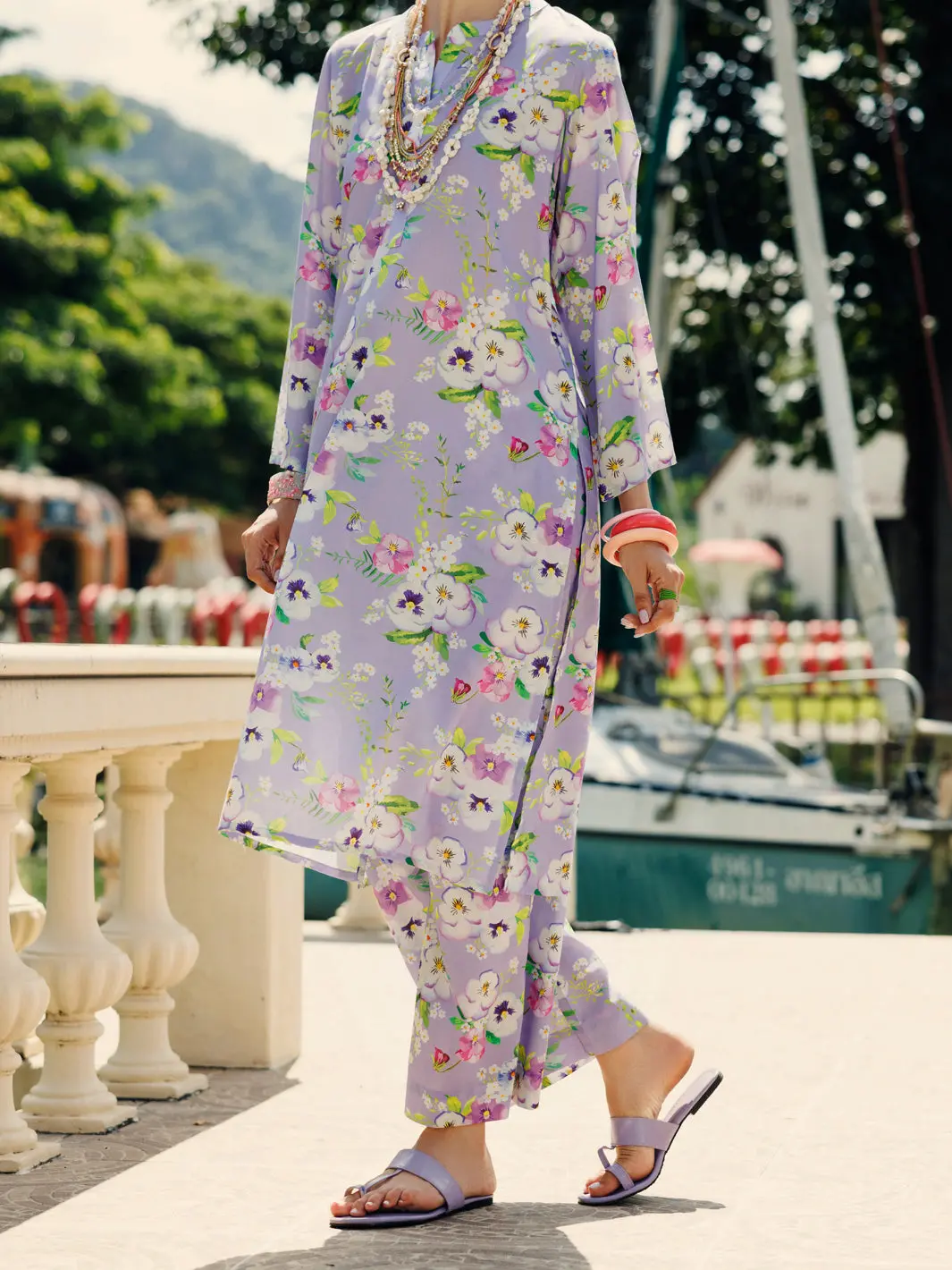 Light Purple Lawn Co-Ord Set - Alp-2Ps-Slks-2091 1