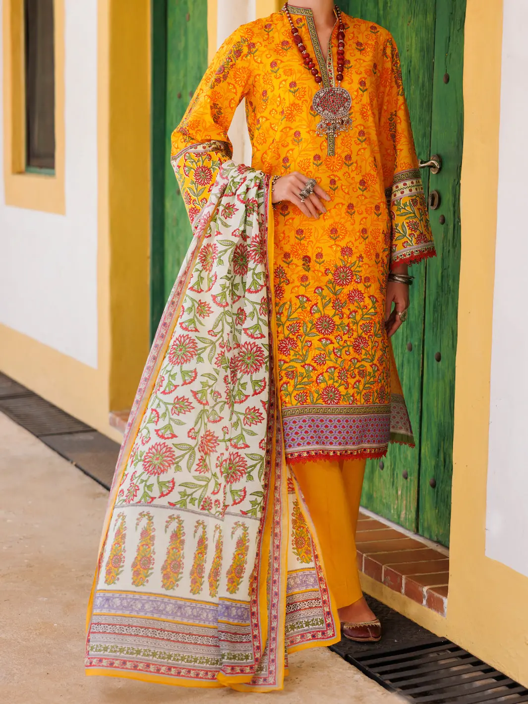 Yellow Lawn 2Pc Unstitched - Alp-2Ps-2107 1