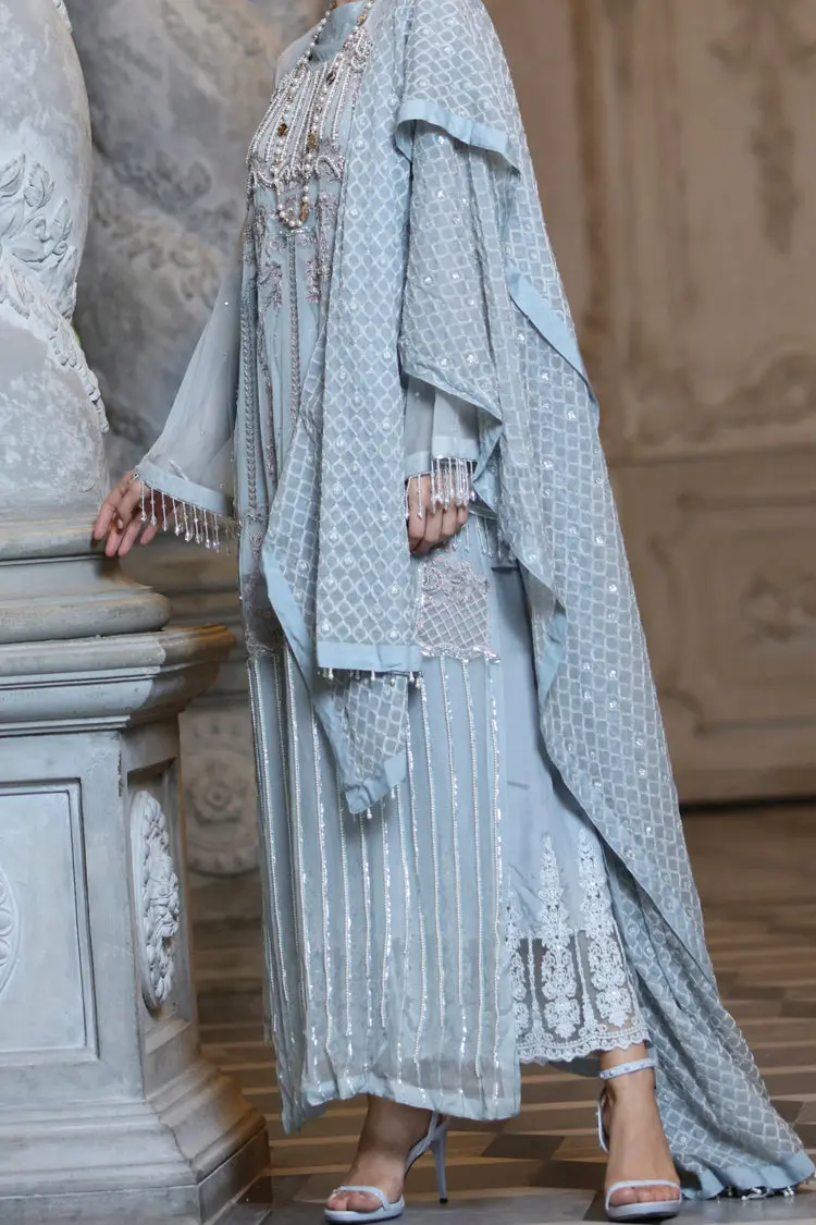 Grey Chiffon 3 Piece Formal Suit - Ls-211 1