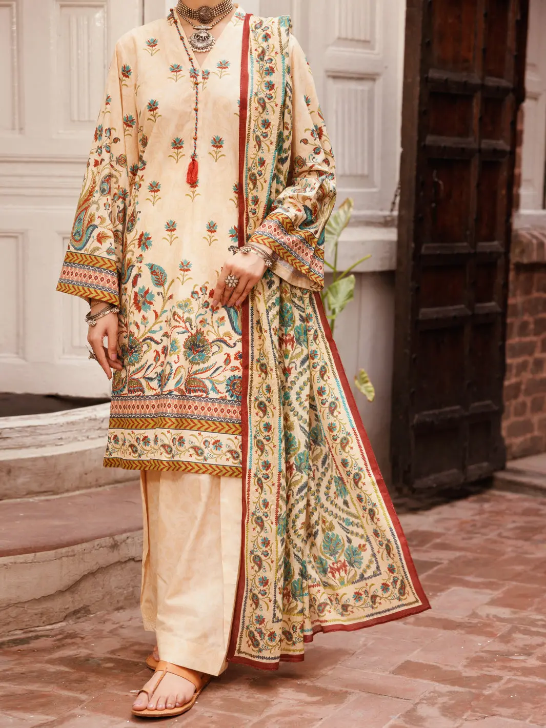 Beige Cambric 3Pc Stitched - Alp-3Ps-2135 1