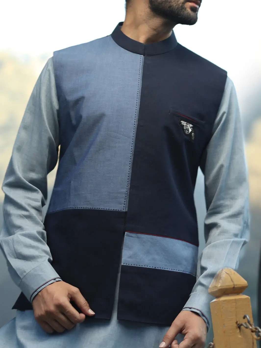 Blue Denim Waistcoat - Wc-214 1