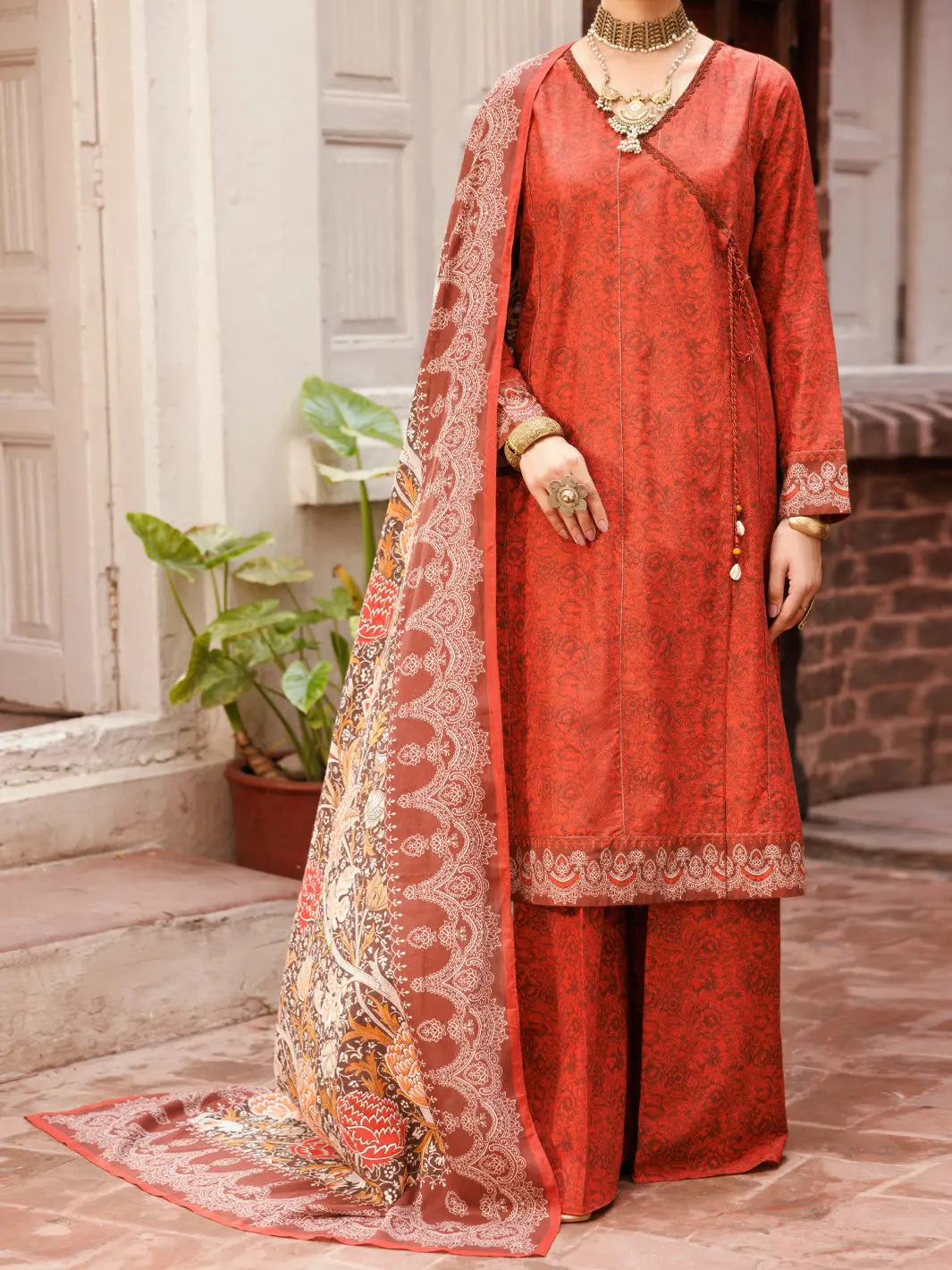 Maroon Cambric 3Pc Stitched - Alp-3Ps-2144 1