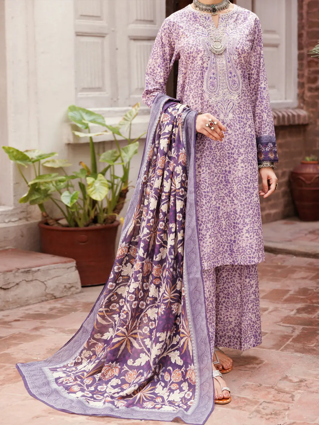 Light Purple Cambric 3Pc Stitched - Alp-3Ps-2146 1