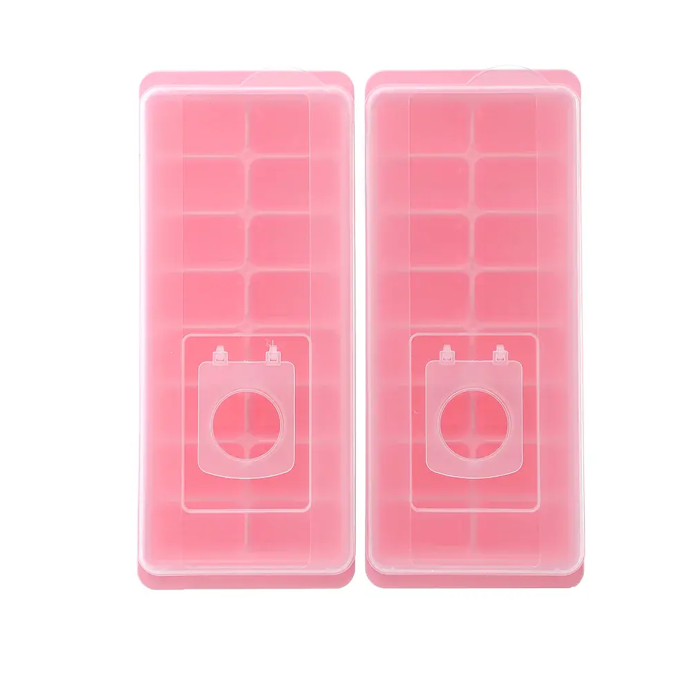 16-Compartment Ice Cube Tray 2 Pack (Pink) 1