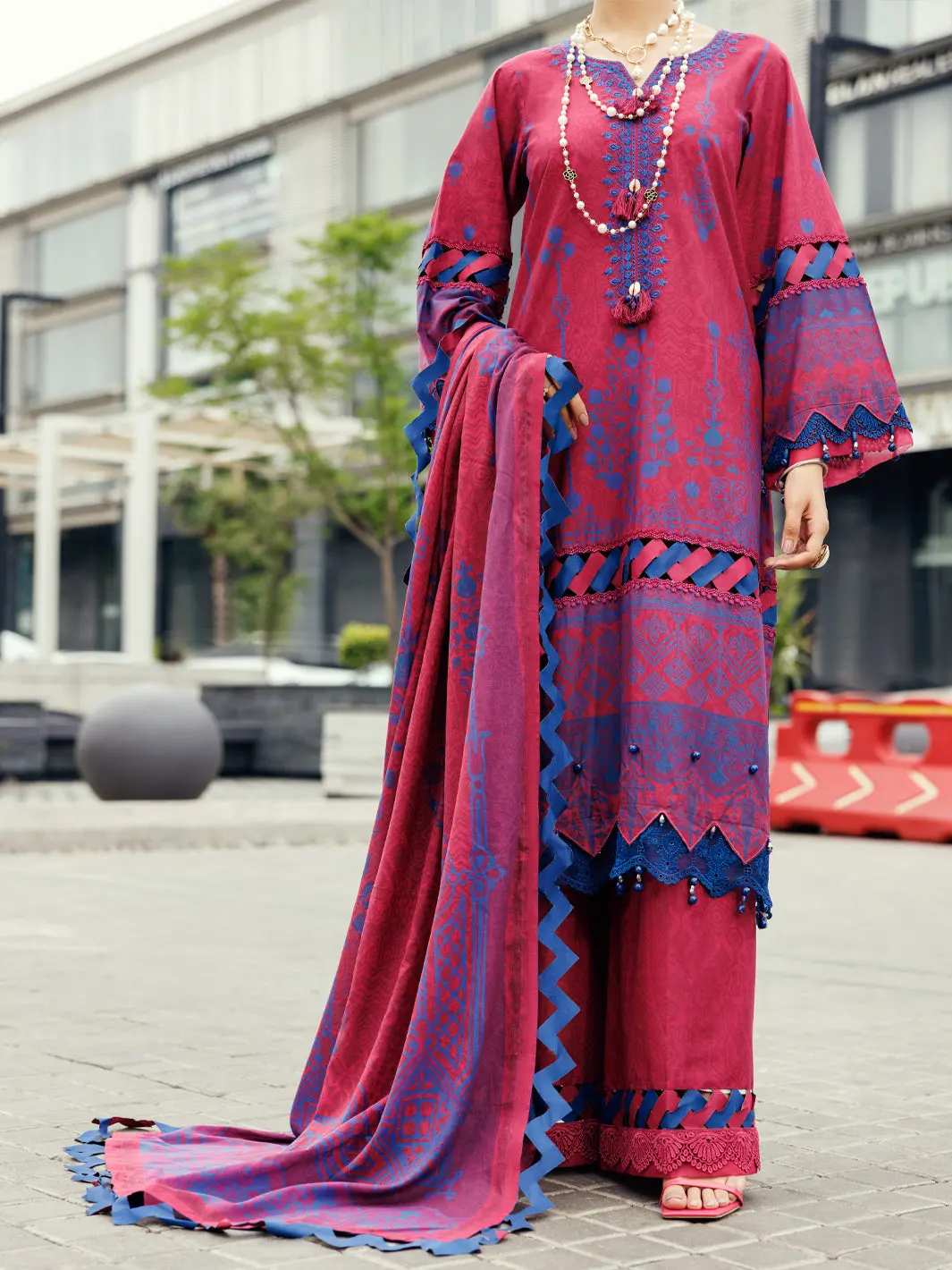 Fuchsia Cambric 3Pc Unstitched - Alp-3Ps-2211 1