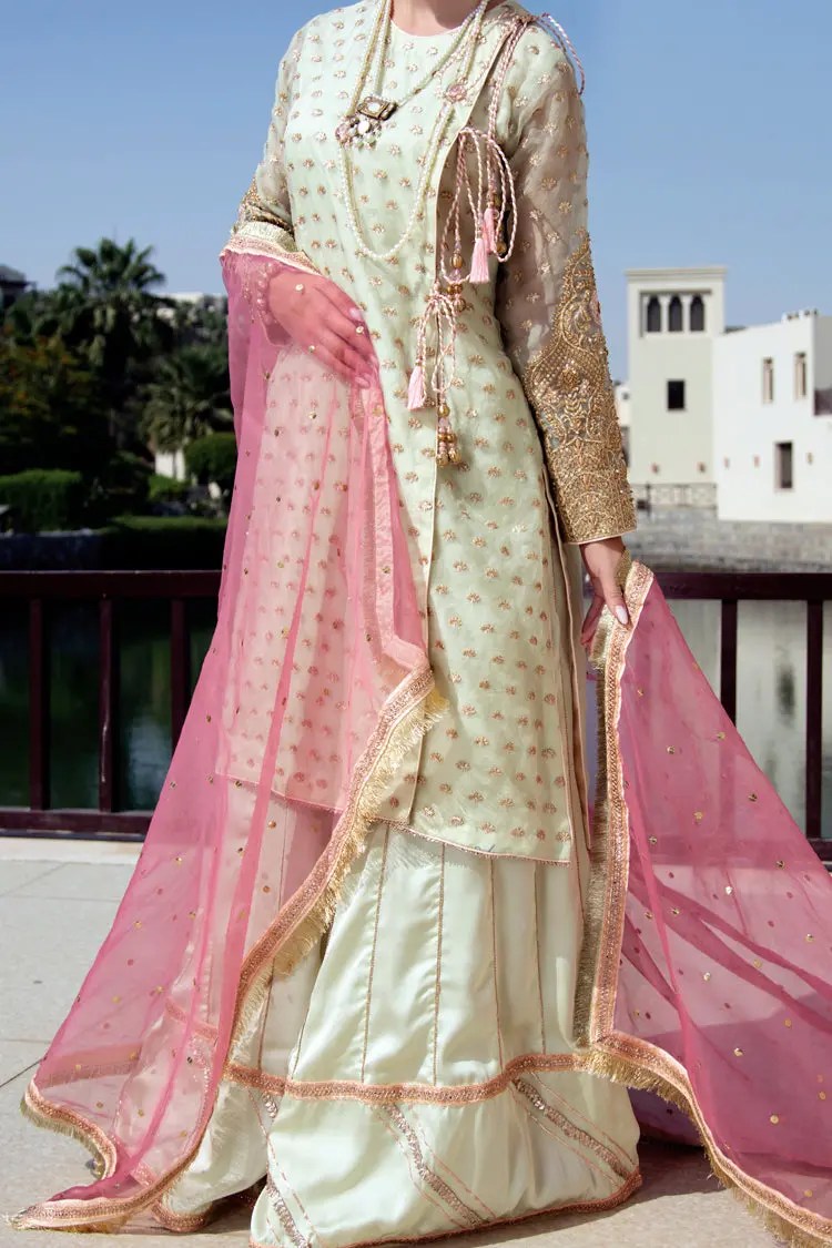 Sea Green Organza 3 Piece Formal Suit - Ls-227 1