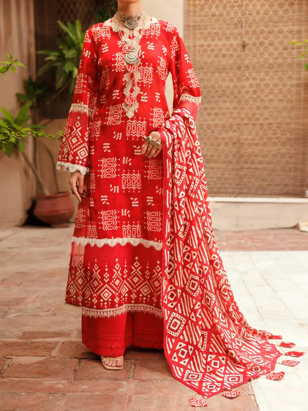 Red Lawn 3Pc Unstitched - Alp-3Ps-2280 1