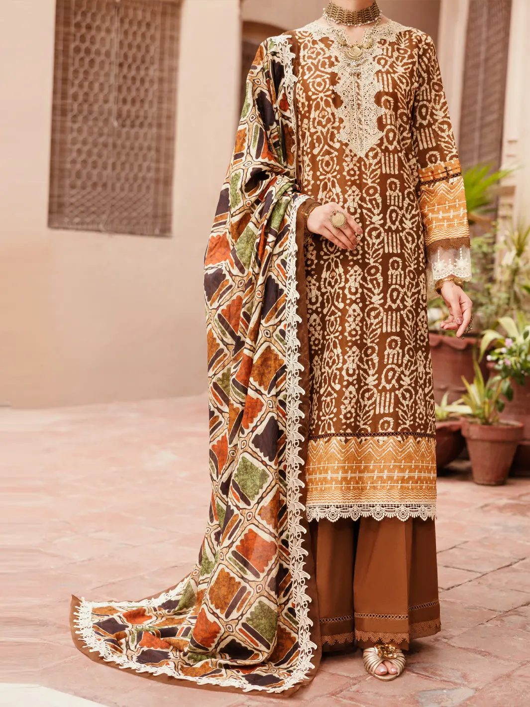Brown Lawn 3Pc Unstitched - Alp-3Ps-2285 1