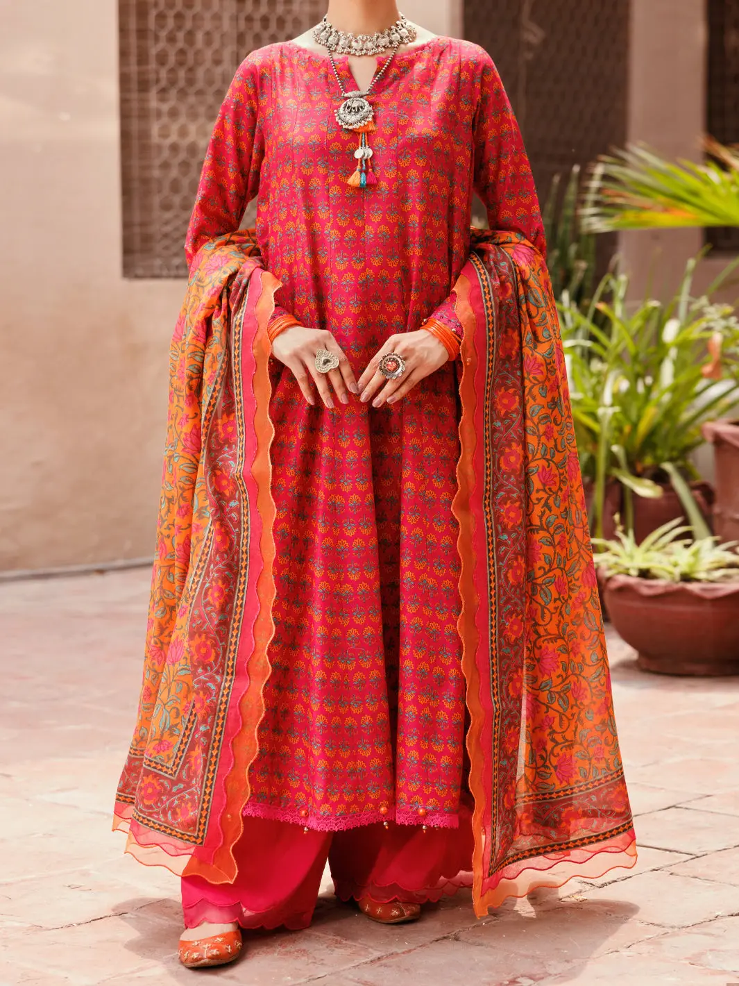 Fuchsia Lawn 3Pc Unstitched - Alp-3Ps-2286 1