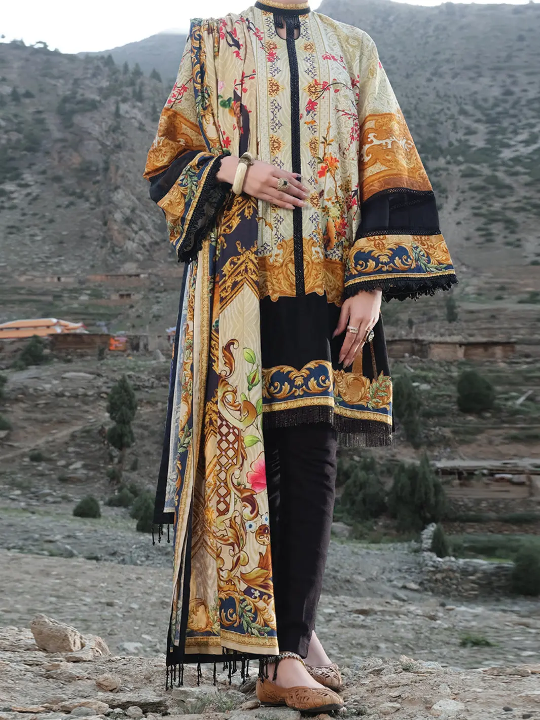 Beige Cambric 2Pc Unstitched - Awp-232 1