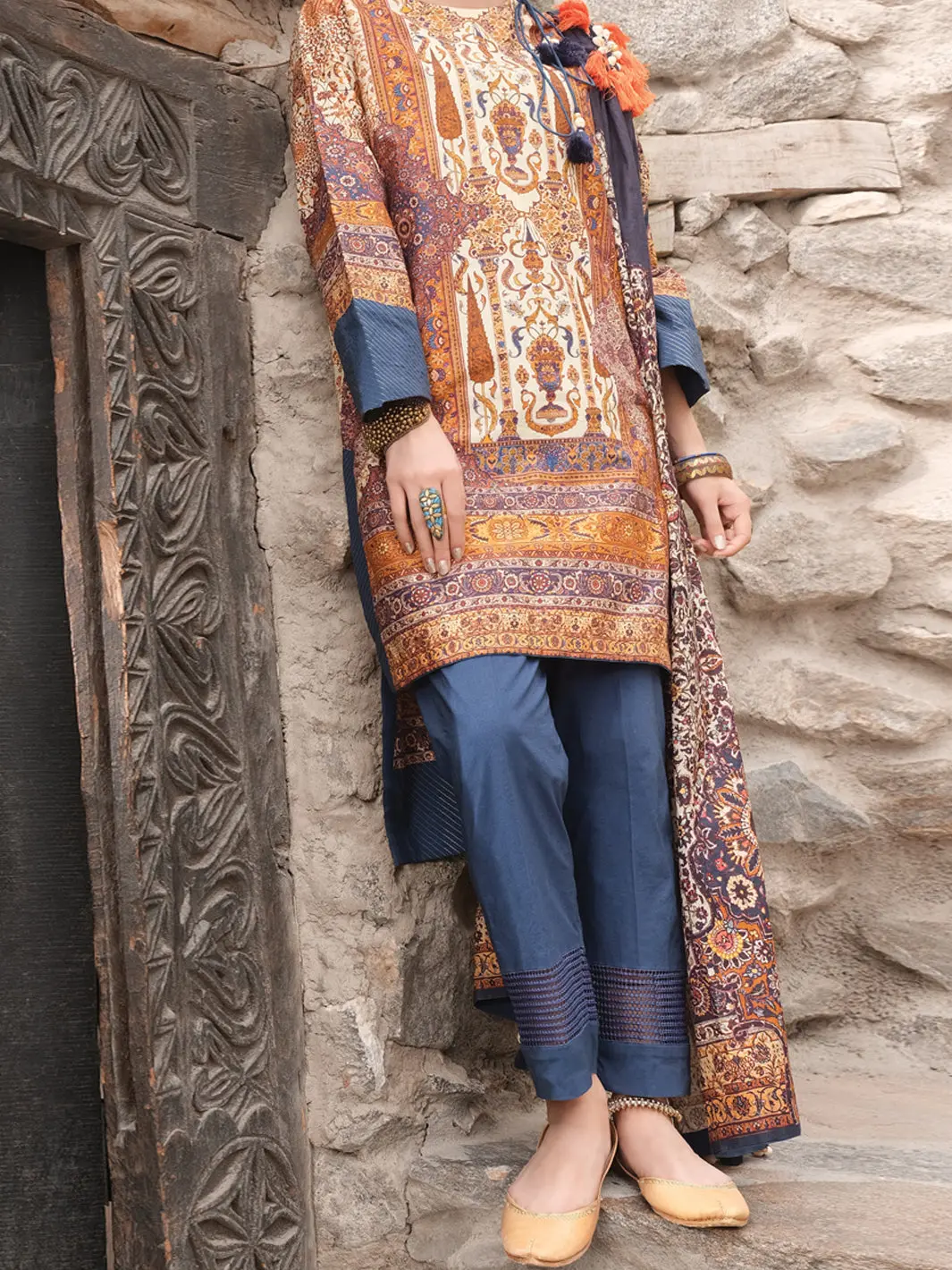 Orange Cambric 2Pc Unstitched - Awp-233 1