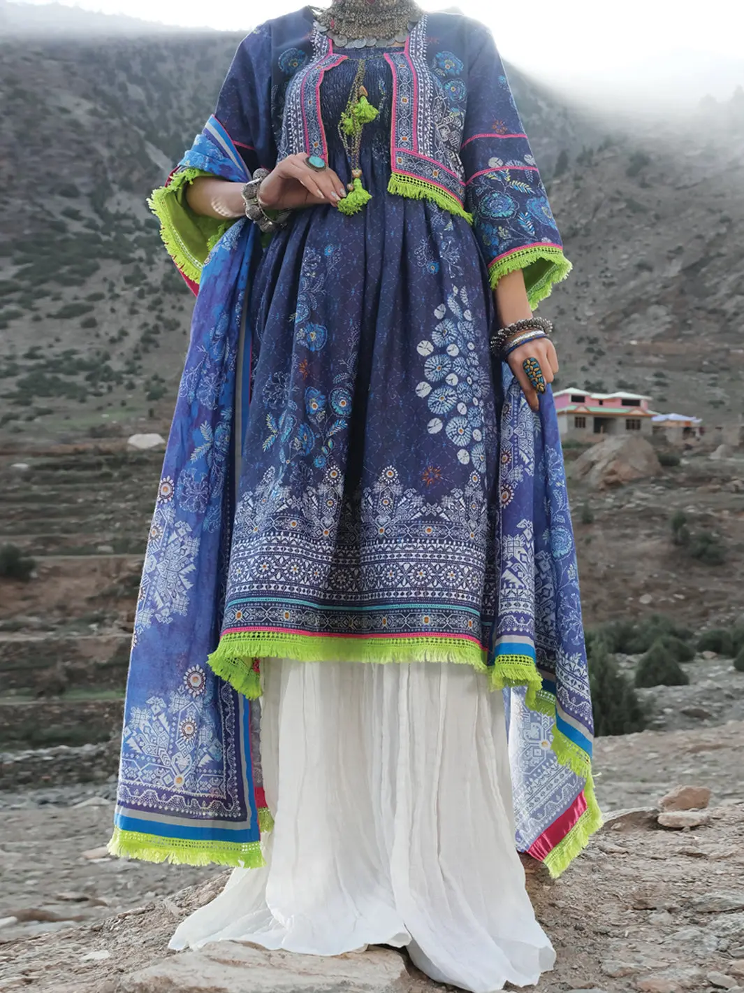 Blue Cambric 2Pc Unstitched - Awp-234 1
