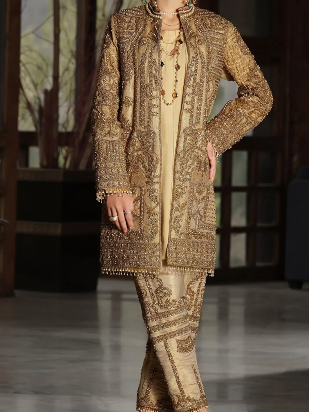 Golden Jamawar 2Pc Formal Suit - Ls-242 1