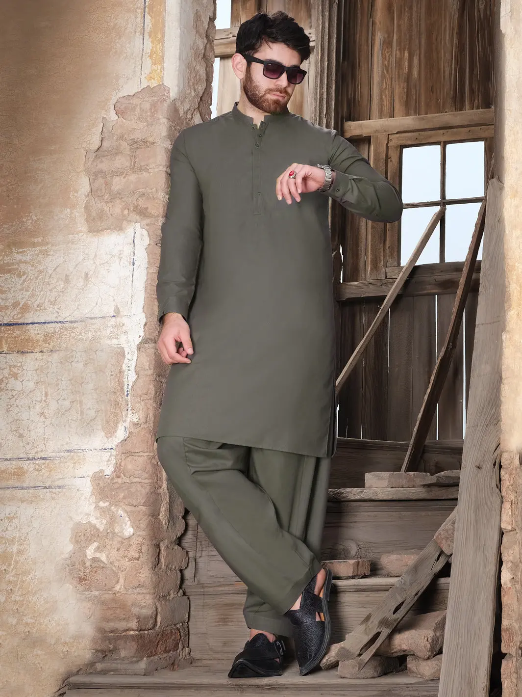 Green Kurta Shalwar - Al-Ks-2456 1