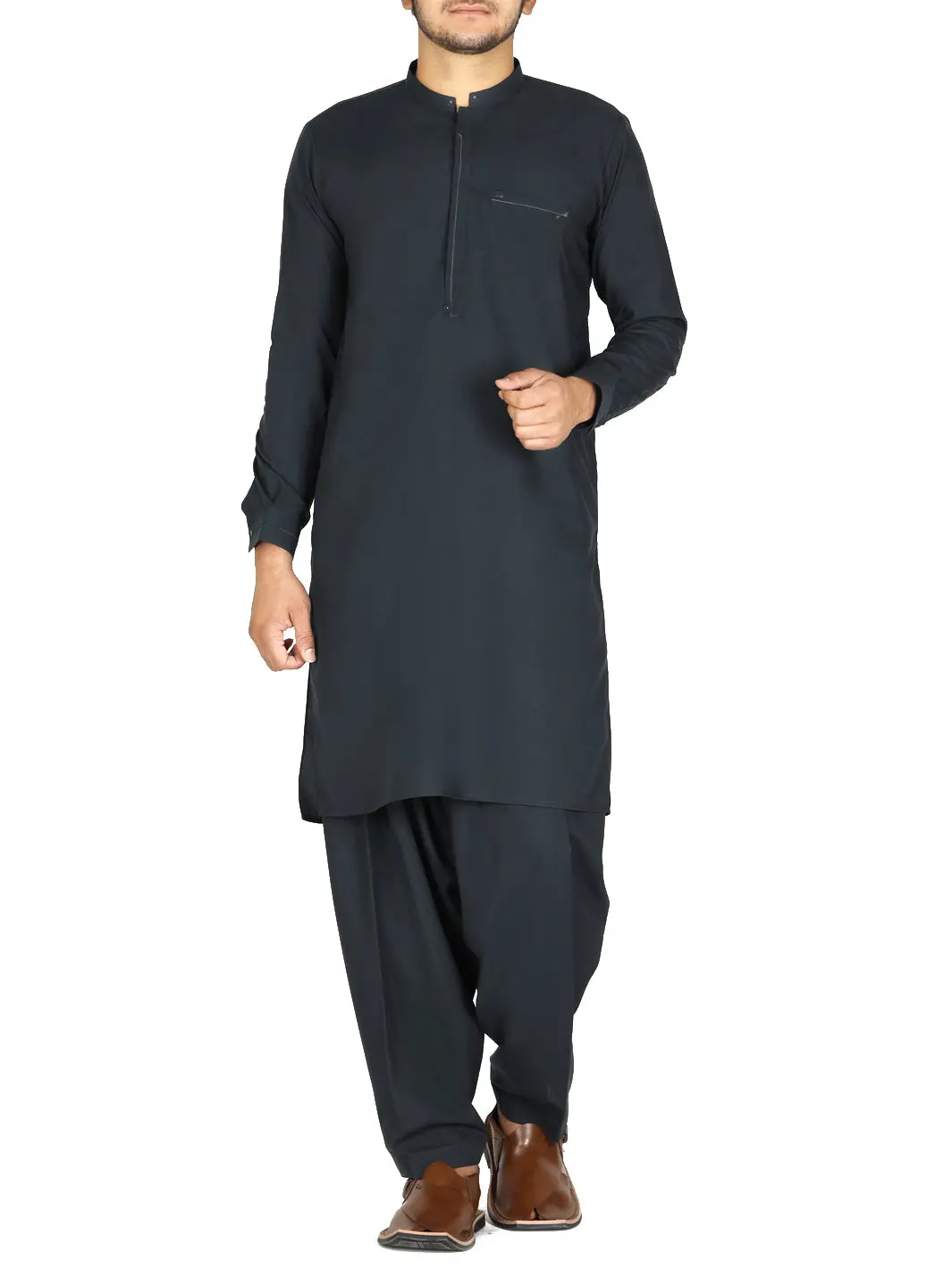 Dark Green Kurta Shalwar - Al-Ks-2458 1