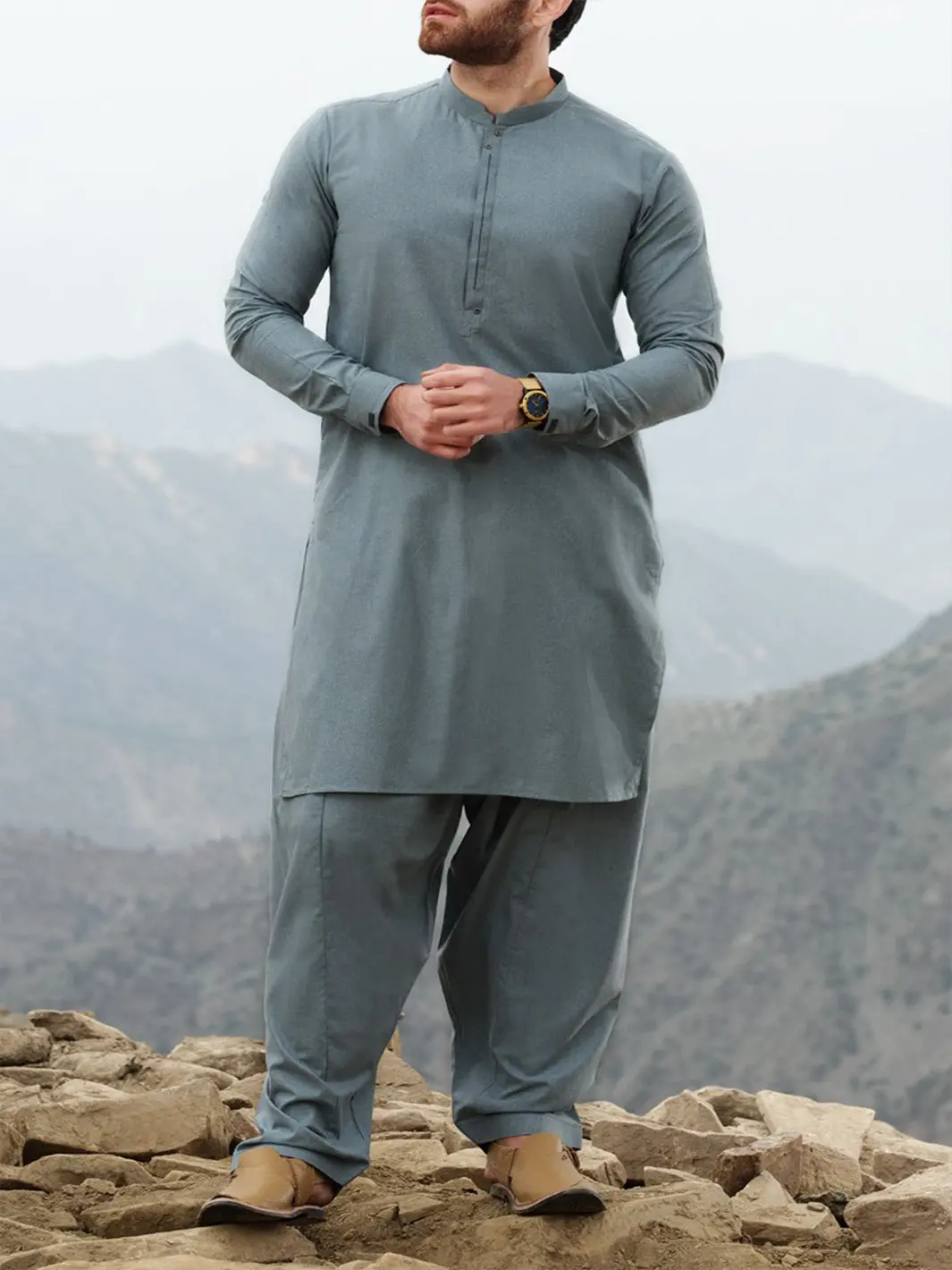 Blue Blended Kameez Shalwar - Al-Ks-2460 1