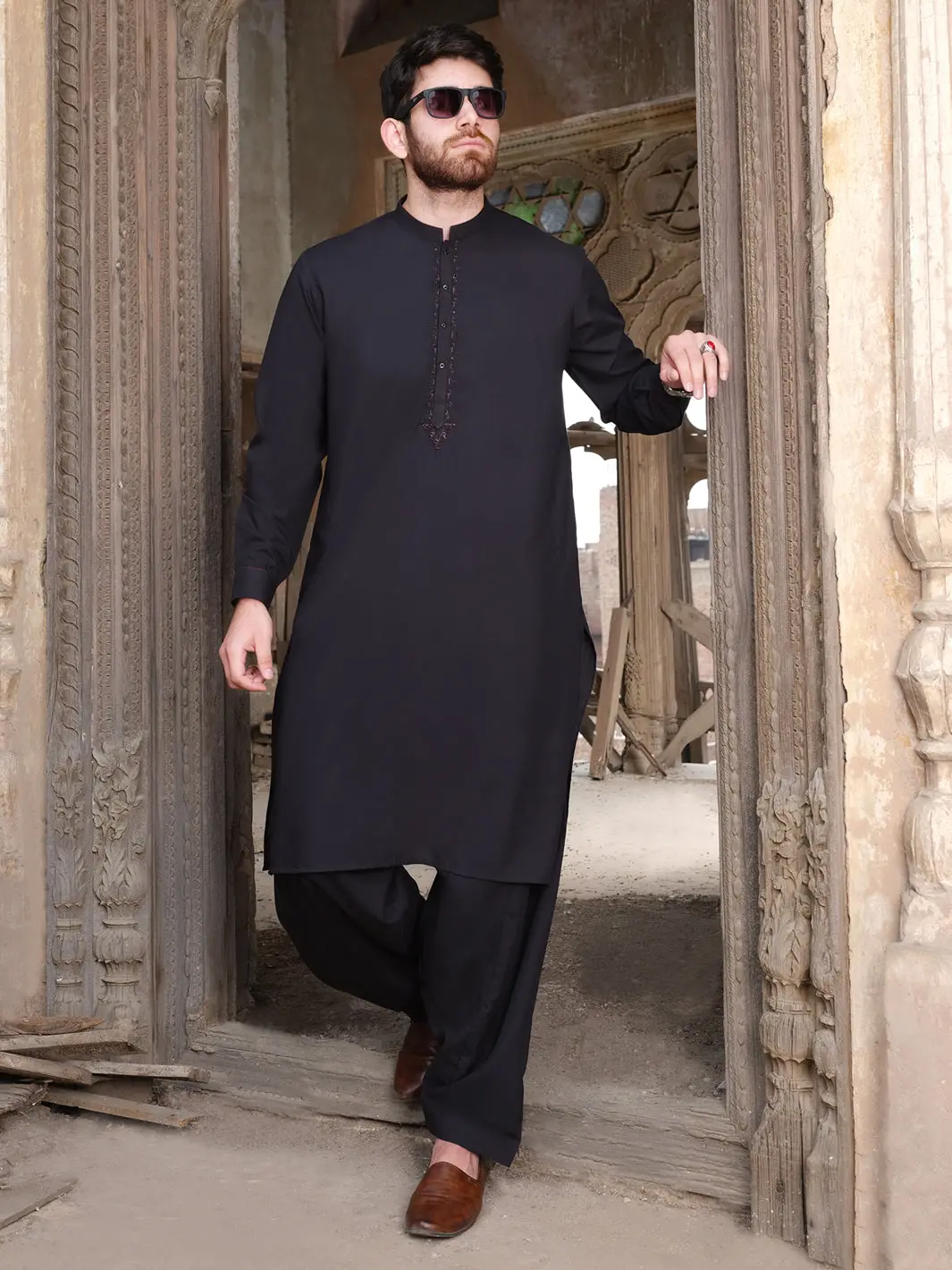 Black Kurta Shalwar - Al-Ks-2462 1