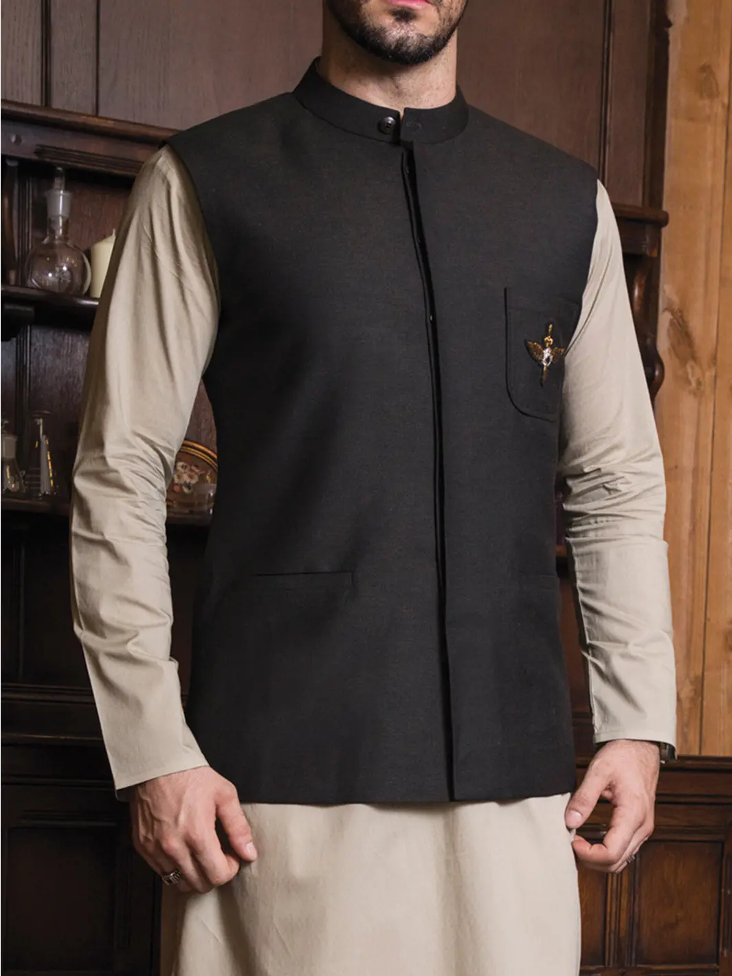 Black Suiting Waistcoat - Wc-248 1