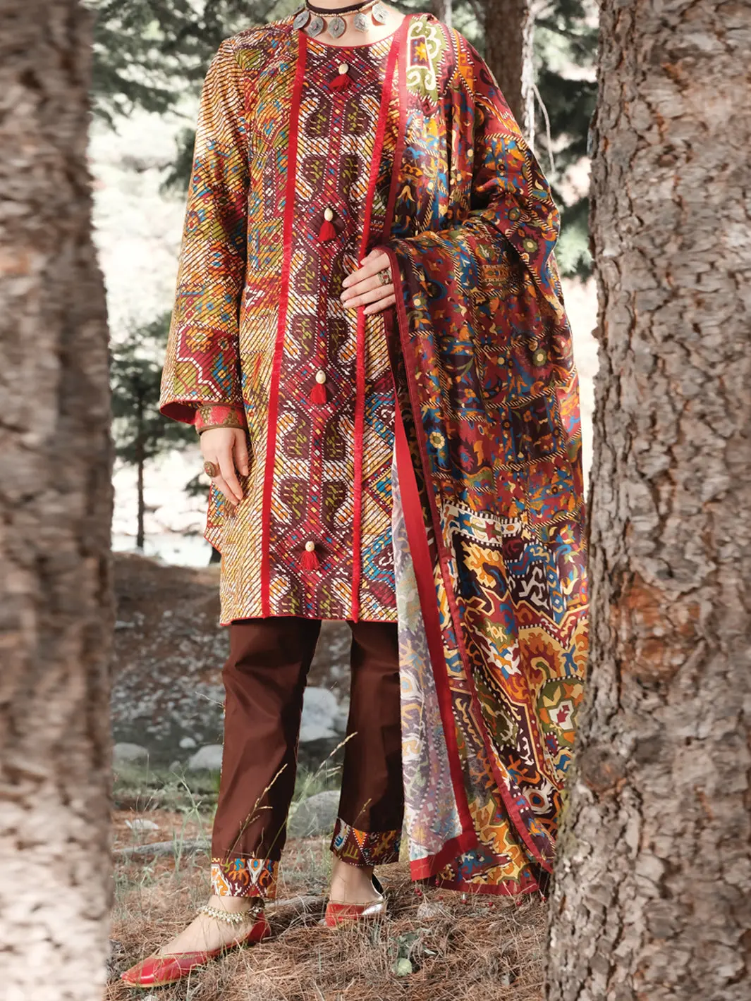 Multicolor Cambric 3Pc Unstitched - Awp-256 1