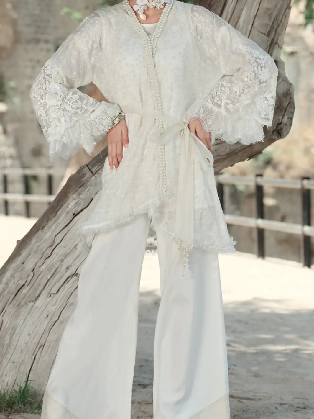 White Chiffon 2Pc Formal Suit - Ls-259 1