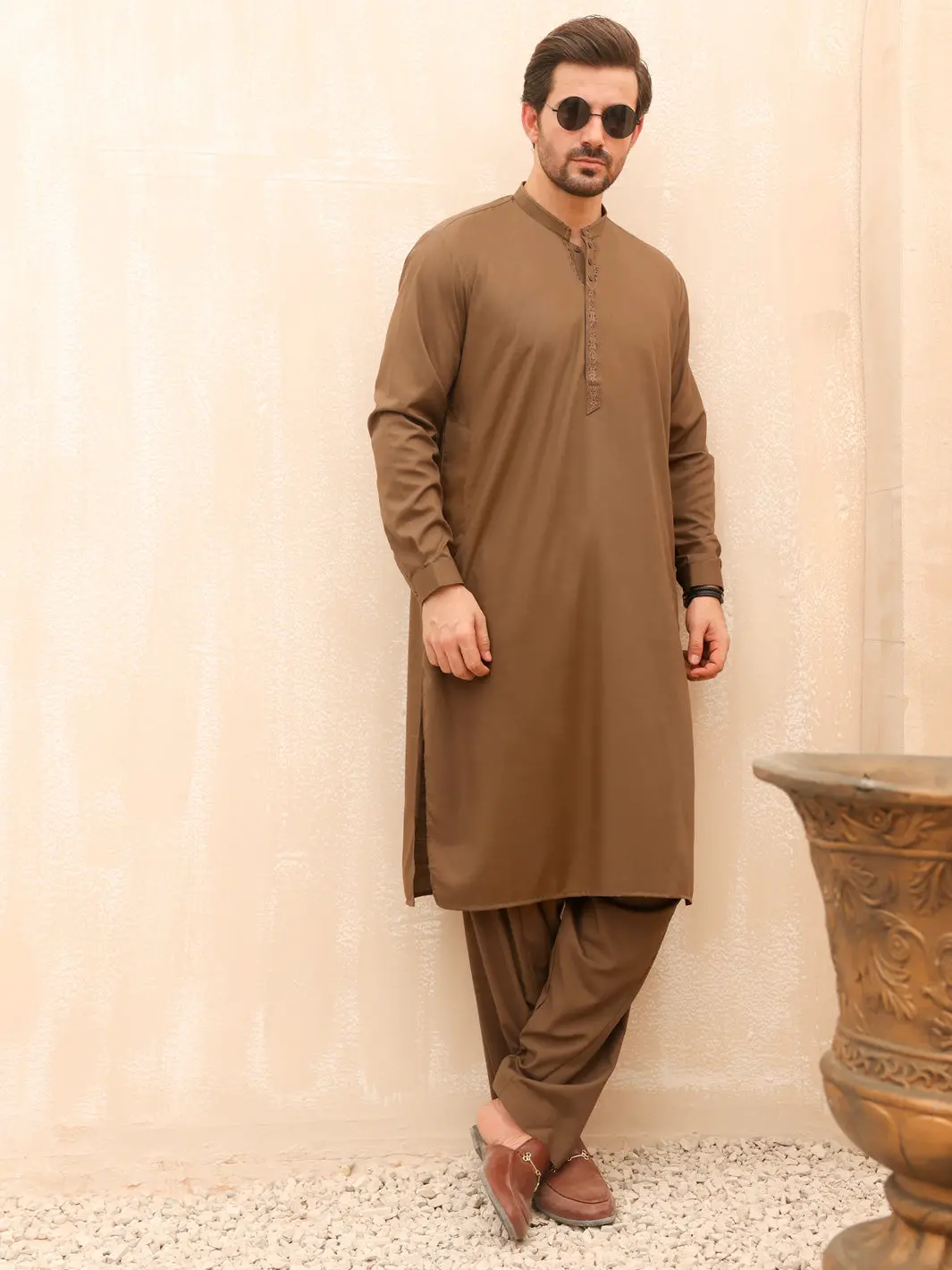 Brown Kameez Shalwar - Al-Ks-2592A 1