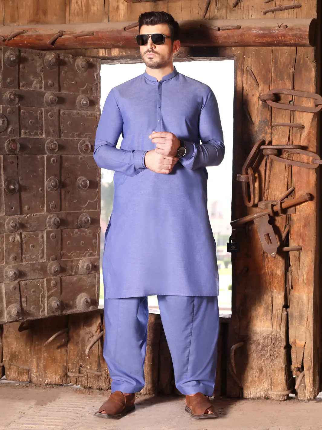 Blue Blended Kameez Shalwar - Al-Ks-2597 1