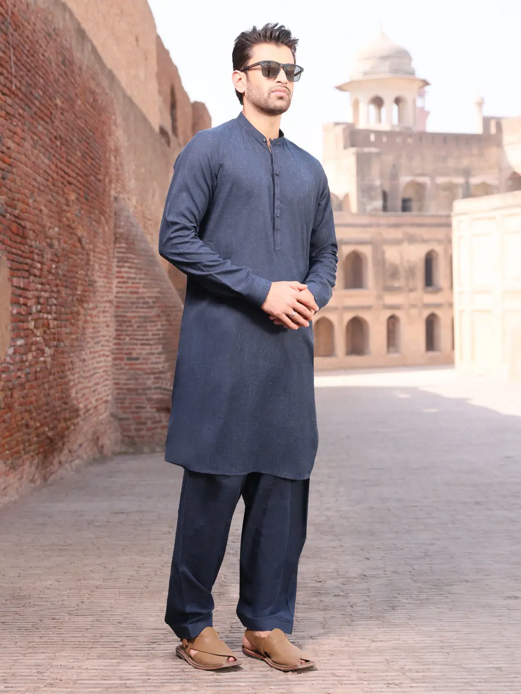 Blue Blended Kameez Shalwar - Al-Ks-2601 1