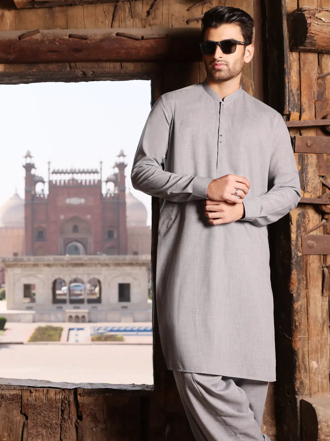Light Gray Blended Kameez Shalwar - Al-Ks-2605 1