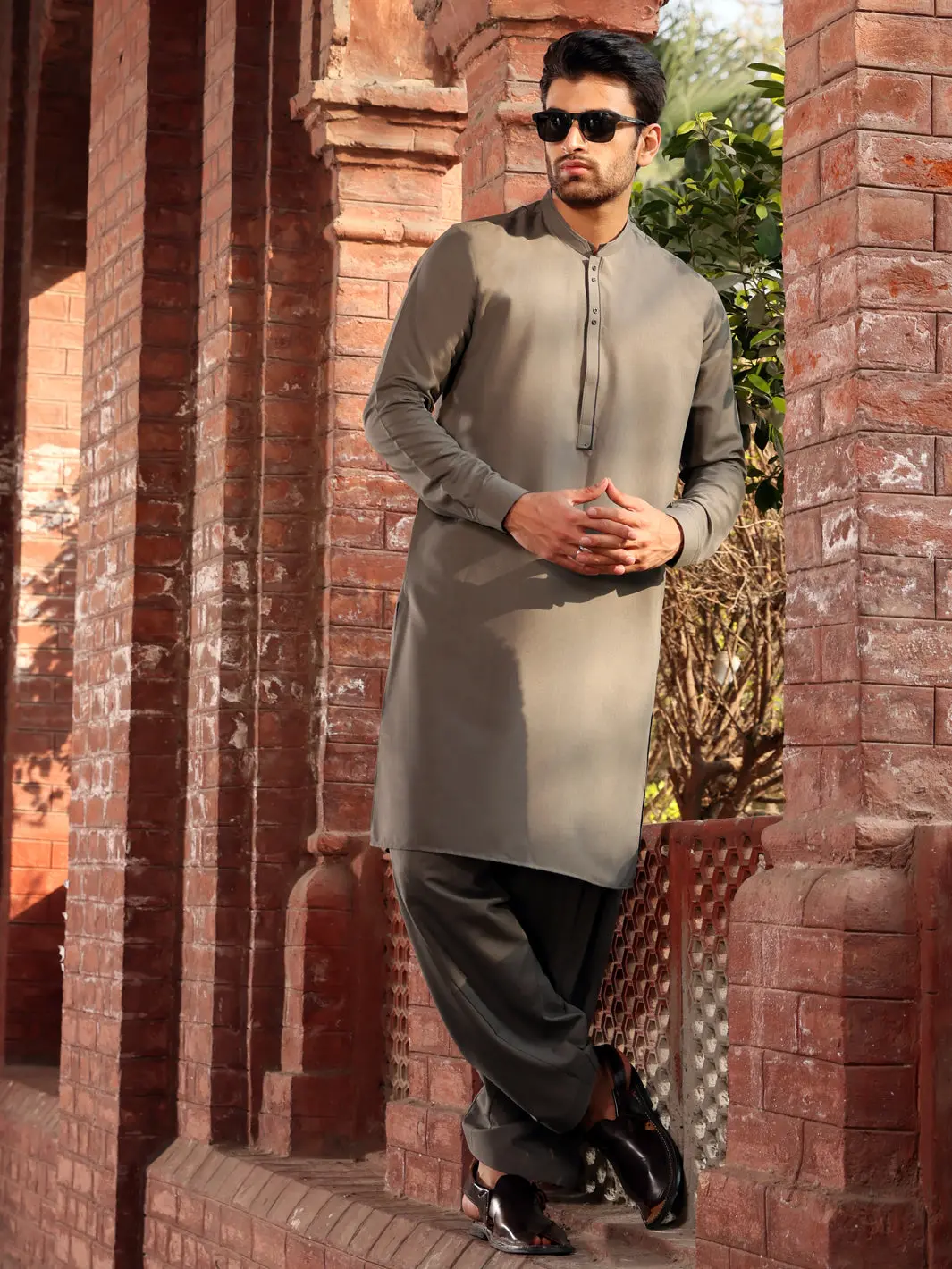 Green Blended Kameez Shalwar - Al-Ks-2609 1