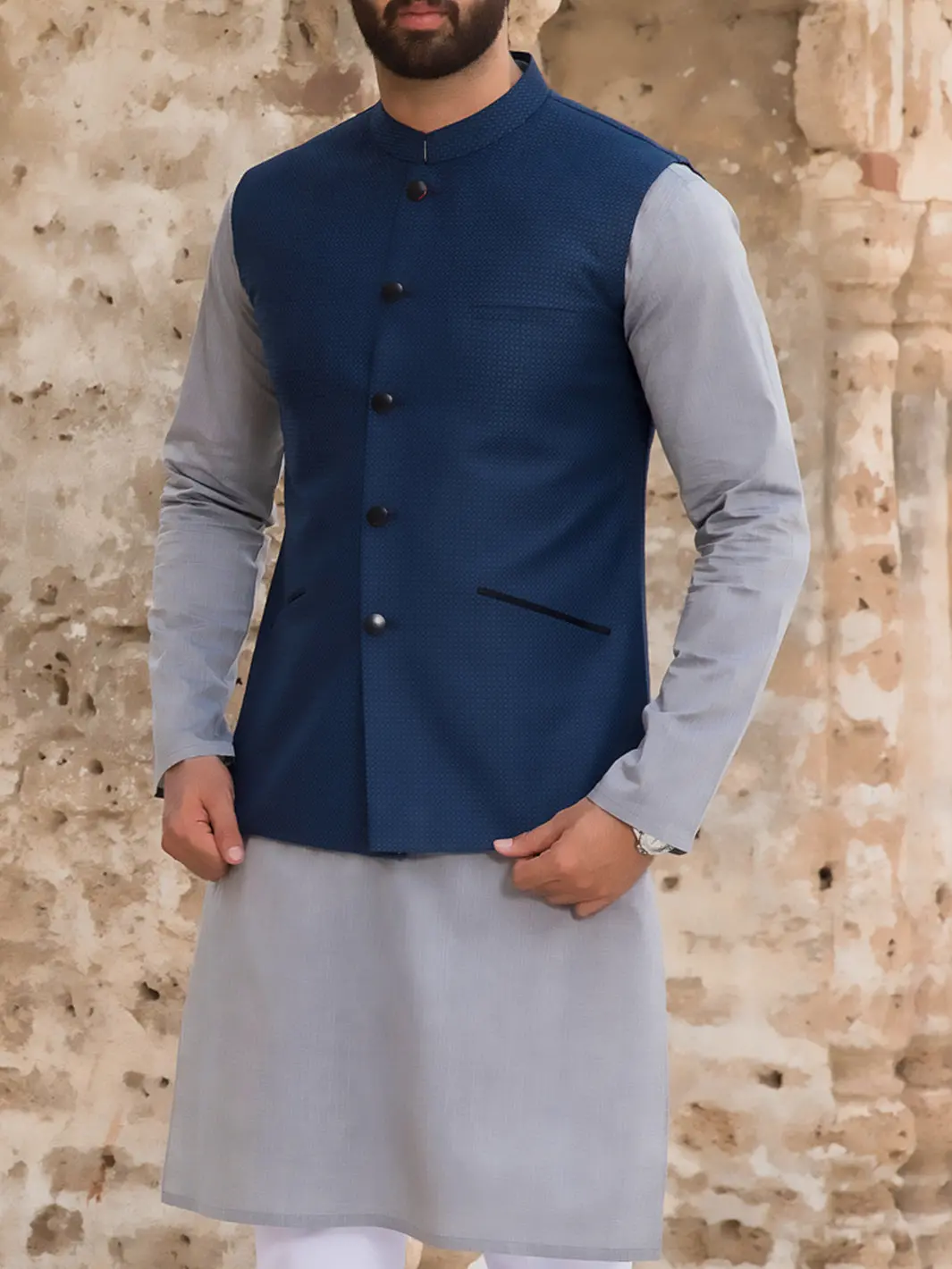 Blue Suiting Waistcoat - Wc-263 1