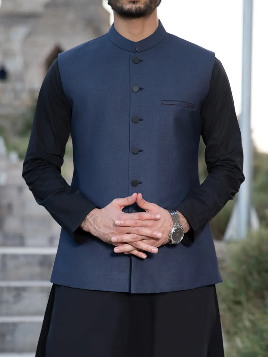 Blue Suiting Waistcoat - Wc-265 1